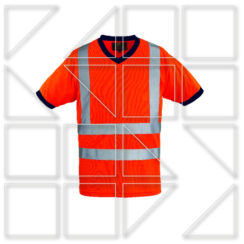 T-SHIRT ΥΨΗΛΗΣ ΑΝΤΑΝΑΚΛΑΣΤΙΚΟΤΗΤΑΣ YARD Orange V Collar T-SHIRT ΥΨΗΛΗΣ ΑΝΤΑΝΑΚΛΑΣΤΙΚΟΤΗΤΑΣ YARD Orange V Collar - Image
